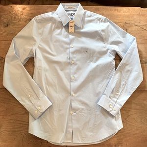 NWT Express 1MX button down light blue shirt